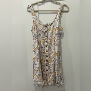 AMERICAN EAGLE SZM Floral Button-Down Summer Dress lined , loose tie in back
